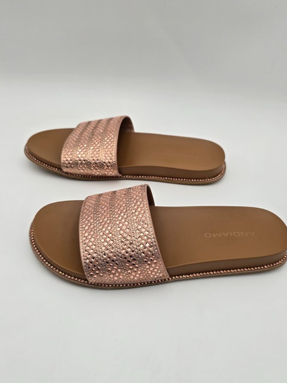 ANDIAMO Women's Sandals, Rose Gold, Size 7.5